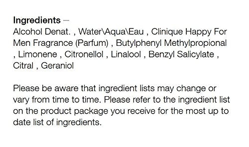 Clinique Happy For Men. Cologne Spray 3.4 Ounces