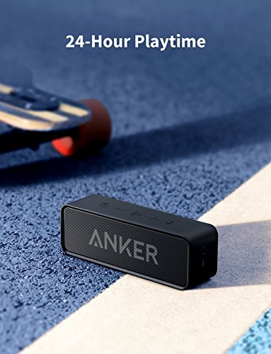 Anker Soundcore Bluetooth Speaker with Loud Stereo Sound, Rich Bass, 24-Hour Playtime, 66 ft Bluetooth Range, Built-In Mic. Perfect Portable Wireless