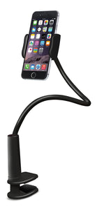 Aduro Solid-Grip 360 Adjustable Universal Gooseneck Smartphone Stand for Desk – Durable, Rubberized, Mount w/Holder (Black)