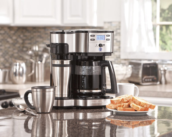 Hamilton Beach Single Serve Coffee Maker and Coffee Pot Maker, Programmable, Stainless Steel