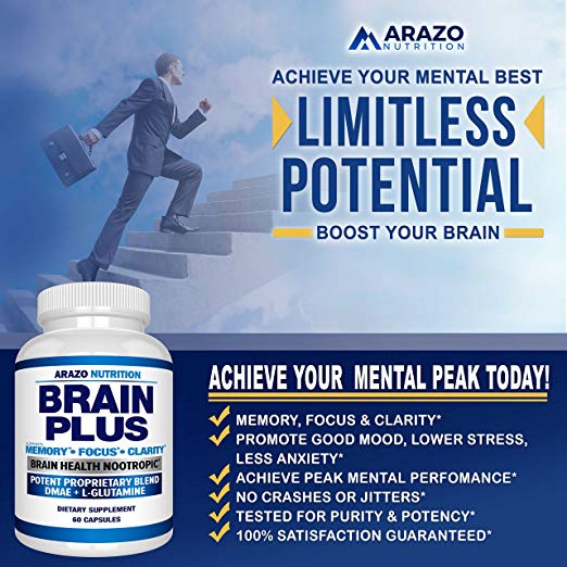 Brain Plus Function Supplement – Memory, Focus, Clarity.  Feel Limitless!