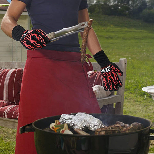 BBQ Grill Gloves Superior Heat Resistant Oven Hands & Forearm Protection